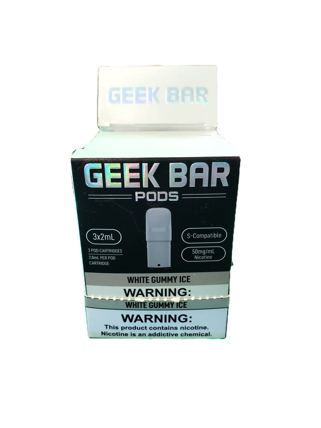 Geek Bar Pod 5%-Nicotine STLTH Compatible Pods (pack of 3) - White Gummy Ice