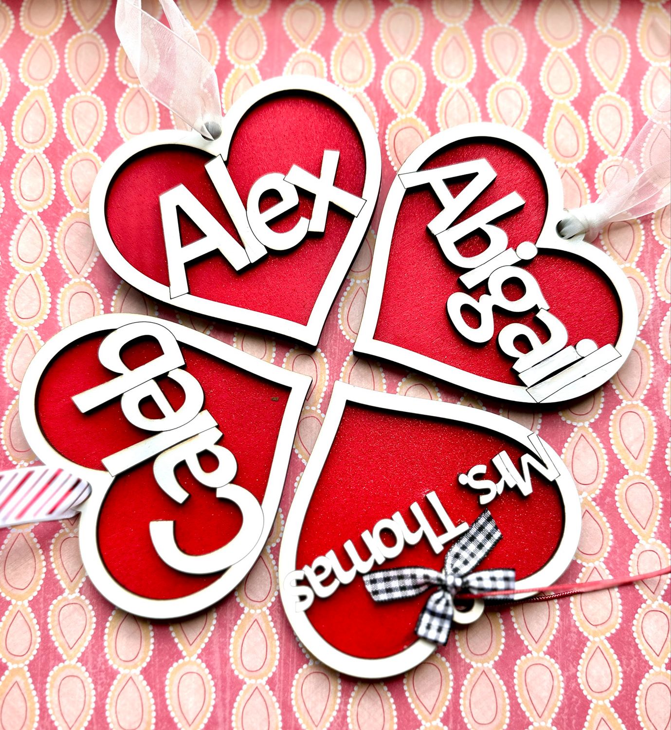 Personalized Valentine Hearts