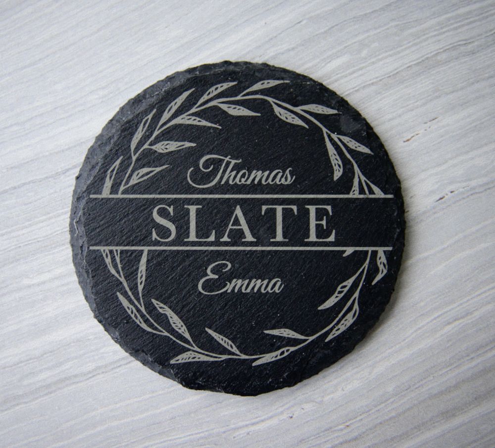 Personalized Slate Coaster - Round