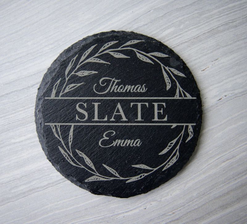 Personalized Slate Coaster - Round