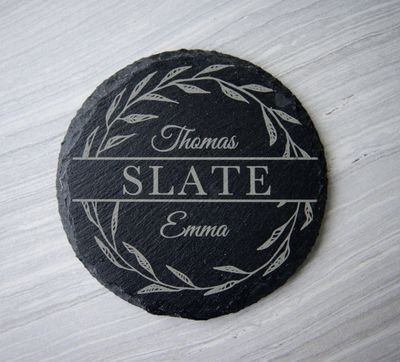 Personalized Slate Coaster - Round