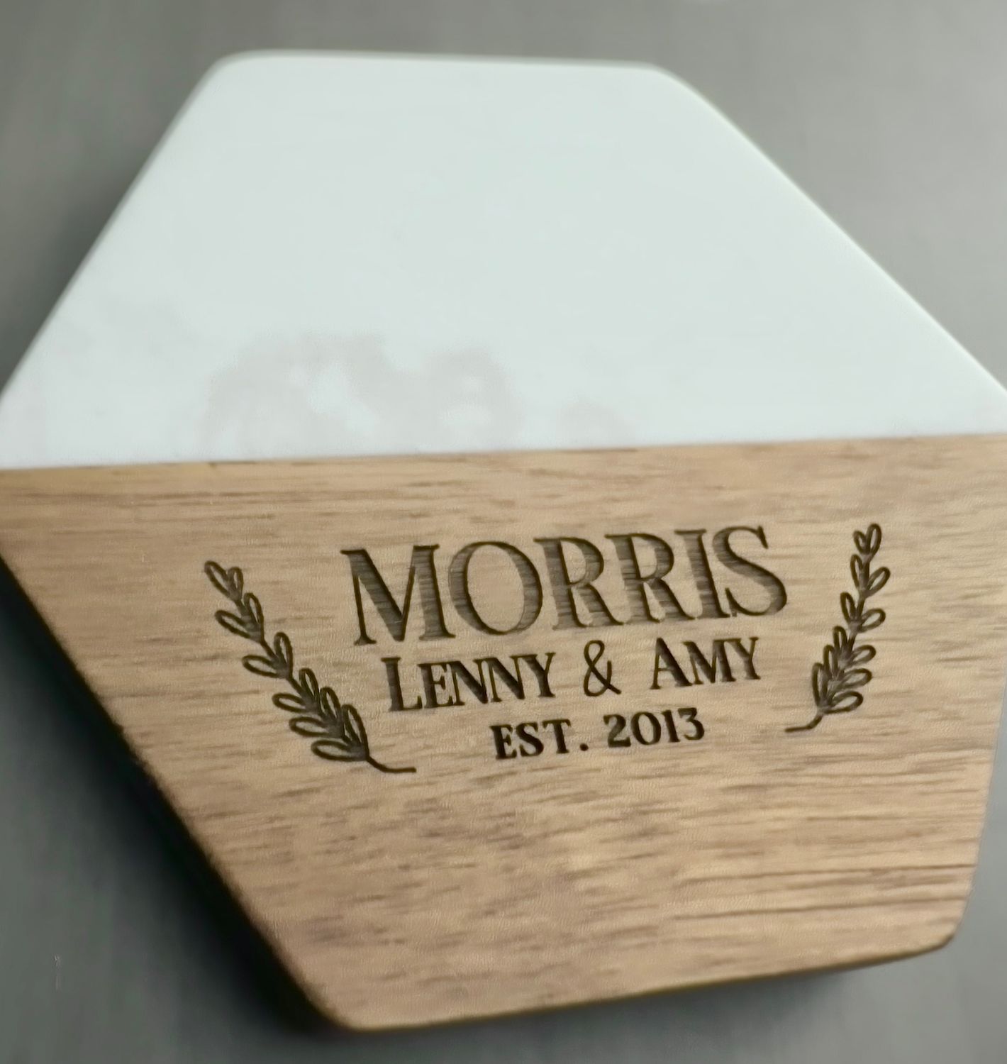 Marble and Wood Coaster-Personalized