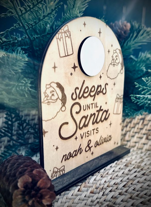 Retro Christmas Countdown Stand-Up Sign