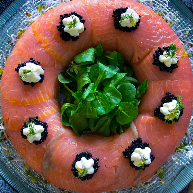 CORONA de SALMÓN ahumado