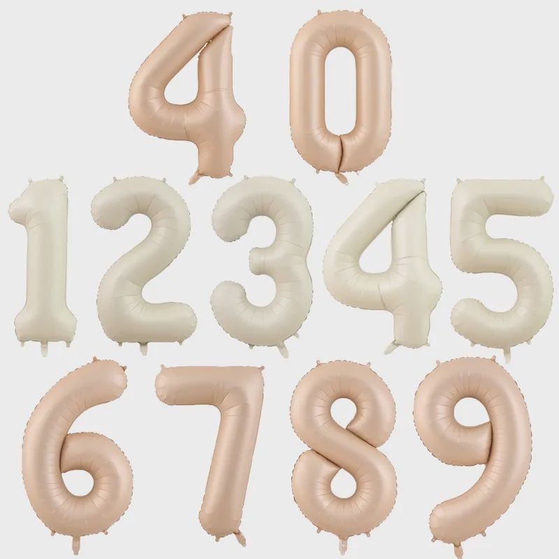 40 in Neutral Birthday Number Aluminum Balloon