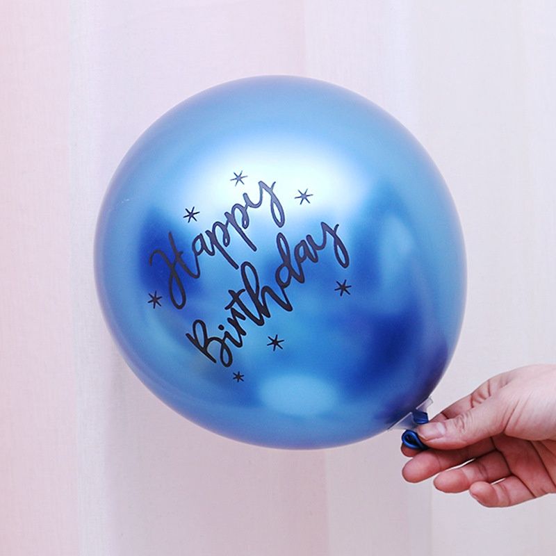 Metallic Birthday Theme Latex Balloons