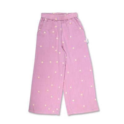 Wide Leg Pants Embroidery