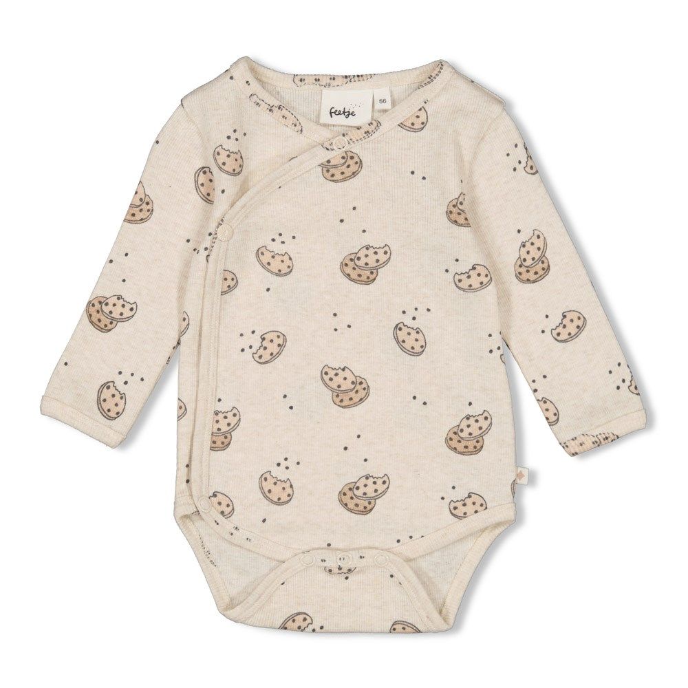 Wikkelromper AOP rib - Cute Cookie