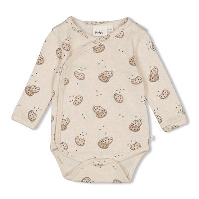 Wikkelromper AOP rib - Cute Cookie