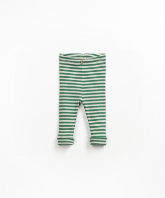 STRIPED RIB LEGGINGS - BOTANICAL