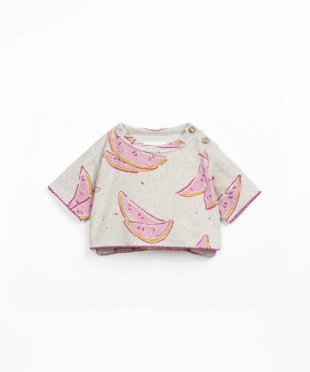 PRINTED PLUSH SWEATER -GRES