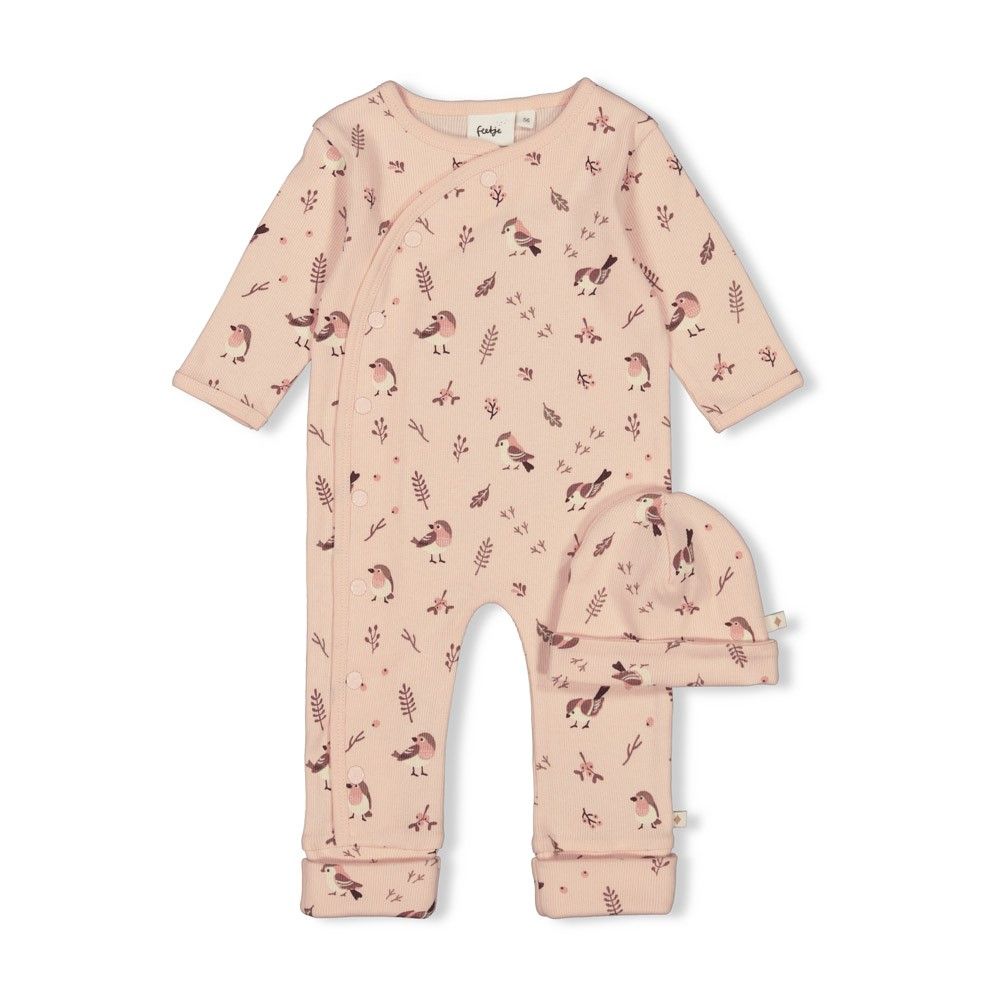 Geschenkset 1-delig pak + muts AOP/Roze