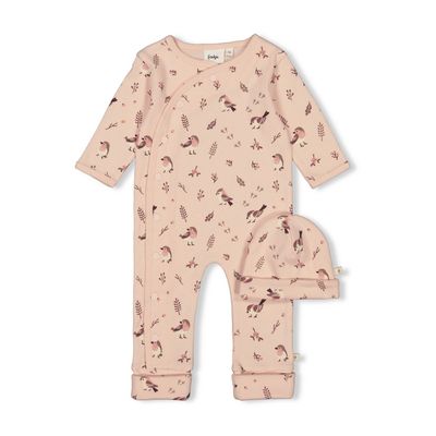 Geschenkset 1-delig pak + muts AOP/Roze