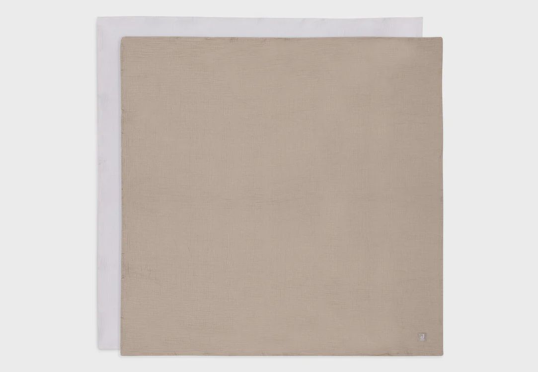 Hydrofiele Doek Large 115x115cm - Olive Green/Ivory - 2 Stuks