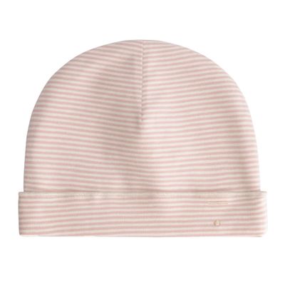 Baby Beanie GOTS - Faded Pink - Cream