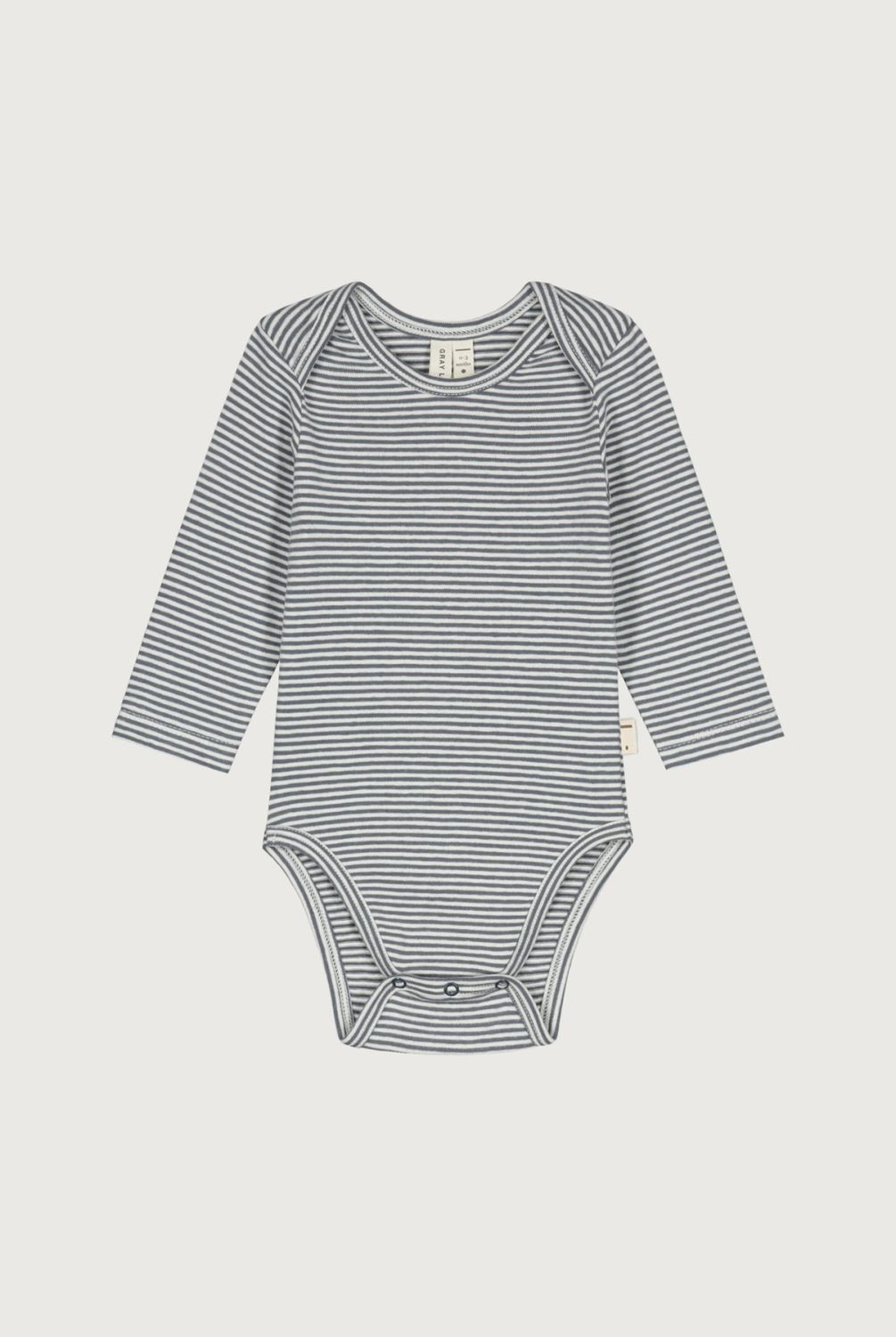 Baby L/S Onesie GOTS - Blue Grey - Cream