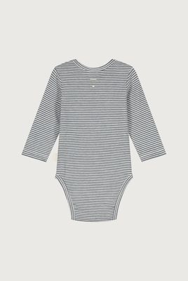Gray Label -Baby L/S Onesie GOTS - Blue Grey - Cream - Boy - Jongen - Girl - Meiden - Unisex