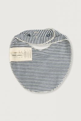 Baby Bib GOTS - Blue Gray - Cream