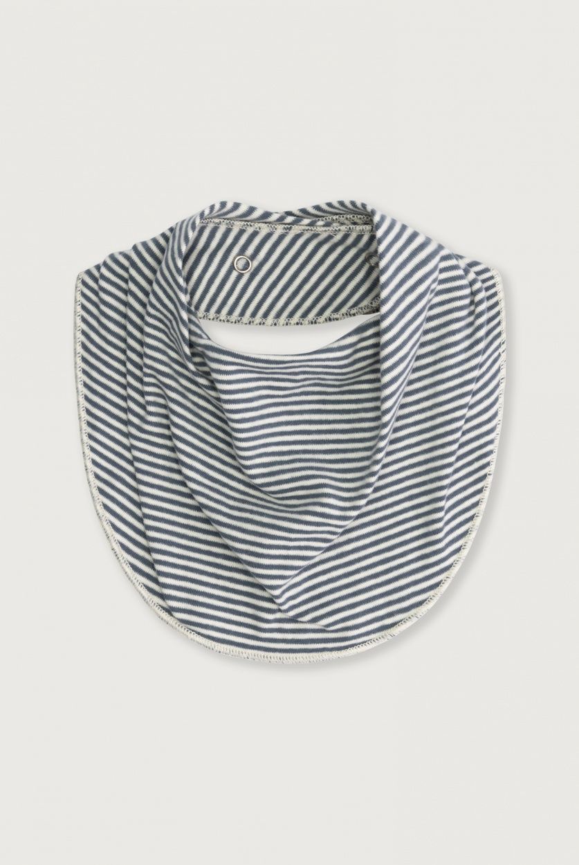 Baby Bib GOTS - Blue Gray - Cream