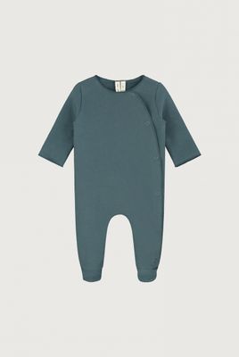 Baby Suit with Snaps GOTS - Blue Grey
