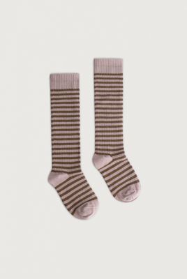 Long Ribbed Socks GOTS - Berry - Woody