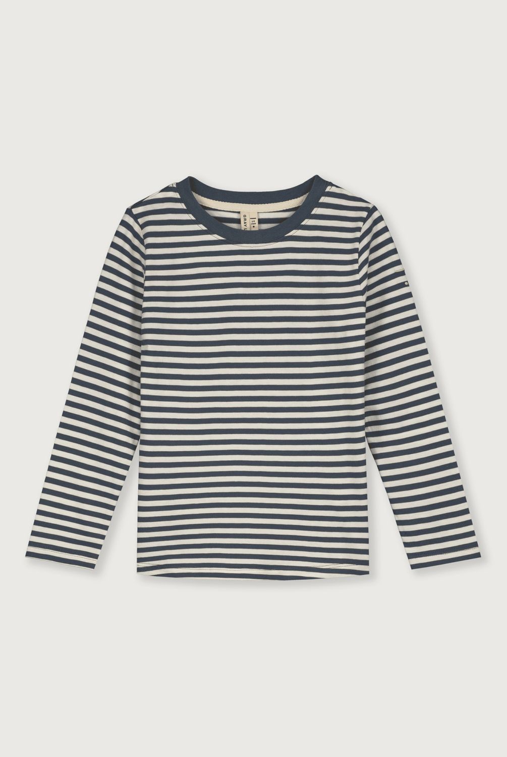 L/S Tee GOTS - Blue Grey - Cream
