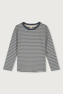 L/S Tee GOTS - Blue Grey - Cream