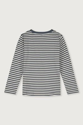 L/S Tee GOTS - Blue Grey - Cream