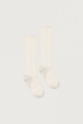 Long Ribbed Socks GOTS - Cream