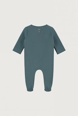 Newborn Suit with Snaps GOTS - Blue Grey