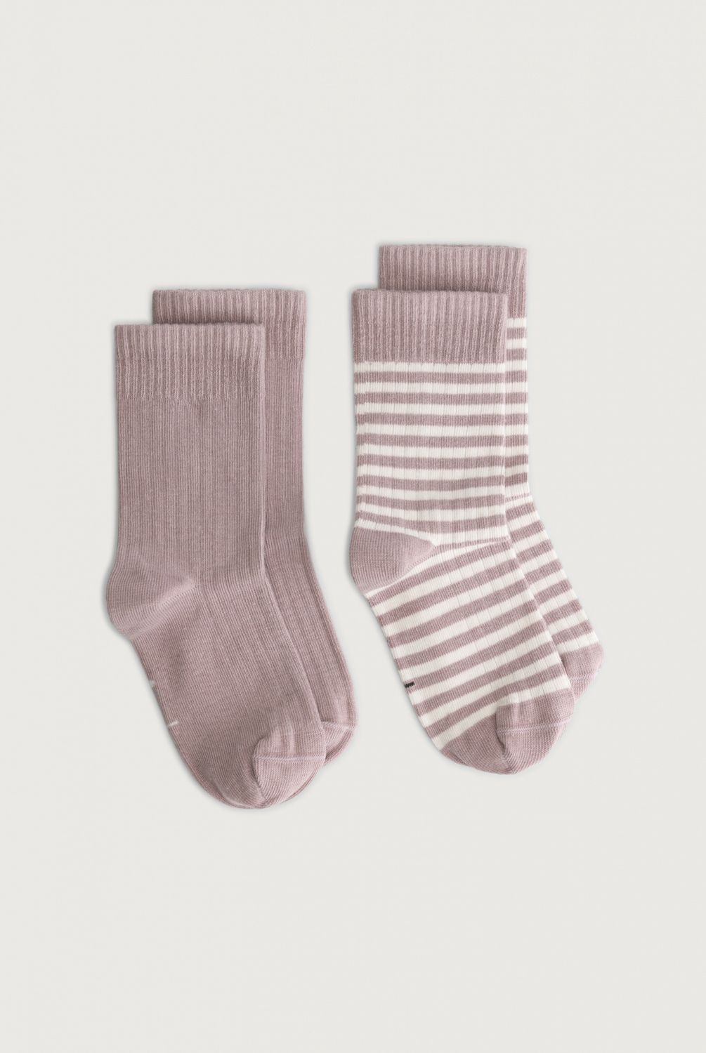 Ribbed Socks GOTS | 2-pack - Berry - Cream