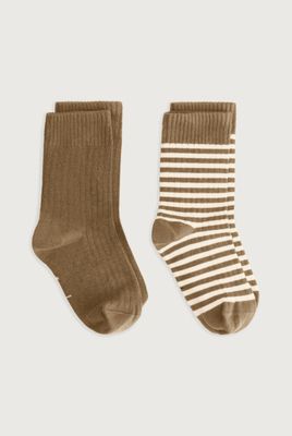 Ribbed Socks GOTS | 2-pack - Woody - Cream