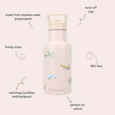Drinkfles 350ml Kidzroom Small Talk / Beige