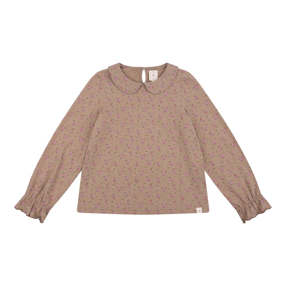 June top brown melange flower