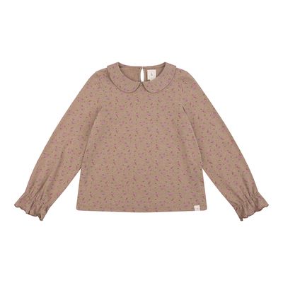 June top brown melange flower