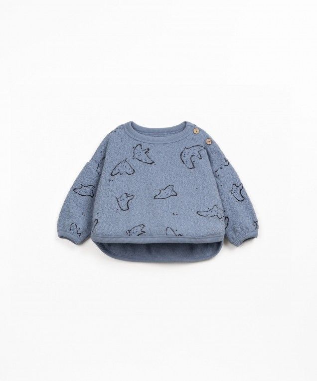 PRINTED JERSEY SWEATER WATERCOLOR