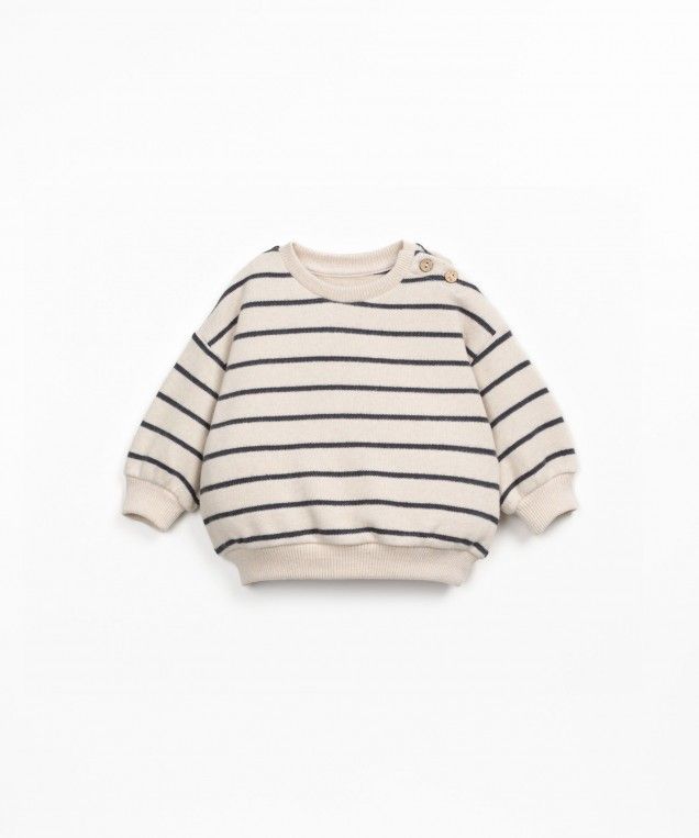 STRIPED JERSEY SWEATER GRAFITE