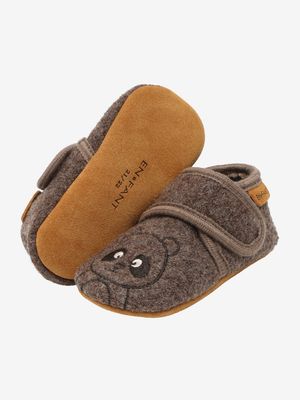 ENFANT - Baby slofjes - Wool Slippers Brown Chocolate - Boy - Jongen - Girl - meiden - Unisex