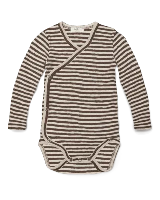 wrap-body long sleeve - Raw white/earth melange