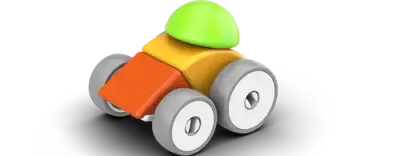 Geomag Magicube Cars Recycled 10-delig | Magnetisch speelgoed voertuigen | 1-5 jaar