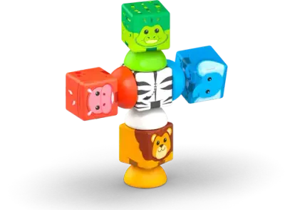 Geomag Magicube Stacking Safari 10-delig | Magnetisch speelgoed | 1-5 jaar