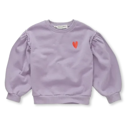 Sweatshirt puff sleeves heart