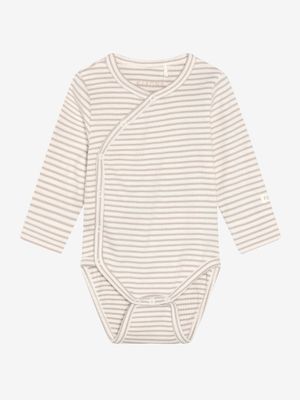 Fixoni - Romper - Wrap-Body LS Rib Brown - baby