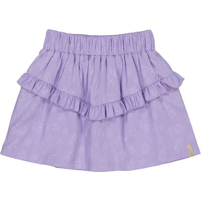 Levv - BODINE Rok Lilac - Girl - Paarse skirt met ruffels en bloemen - meiden 