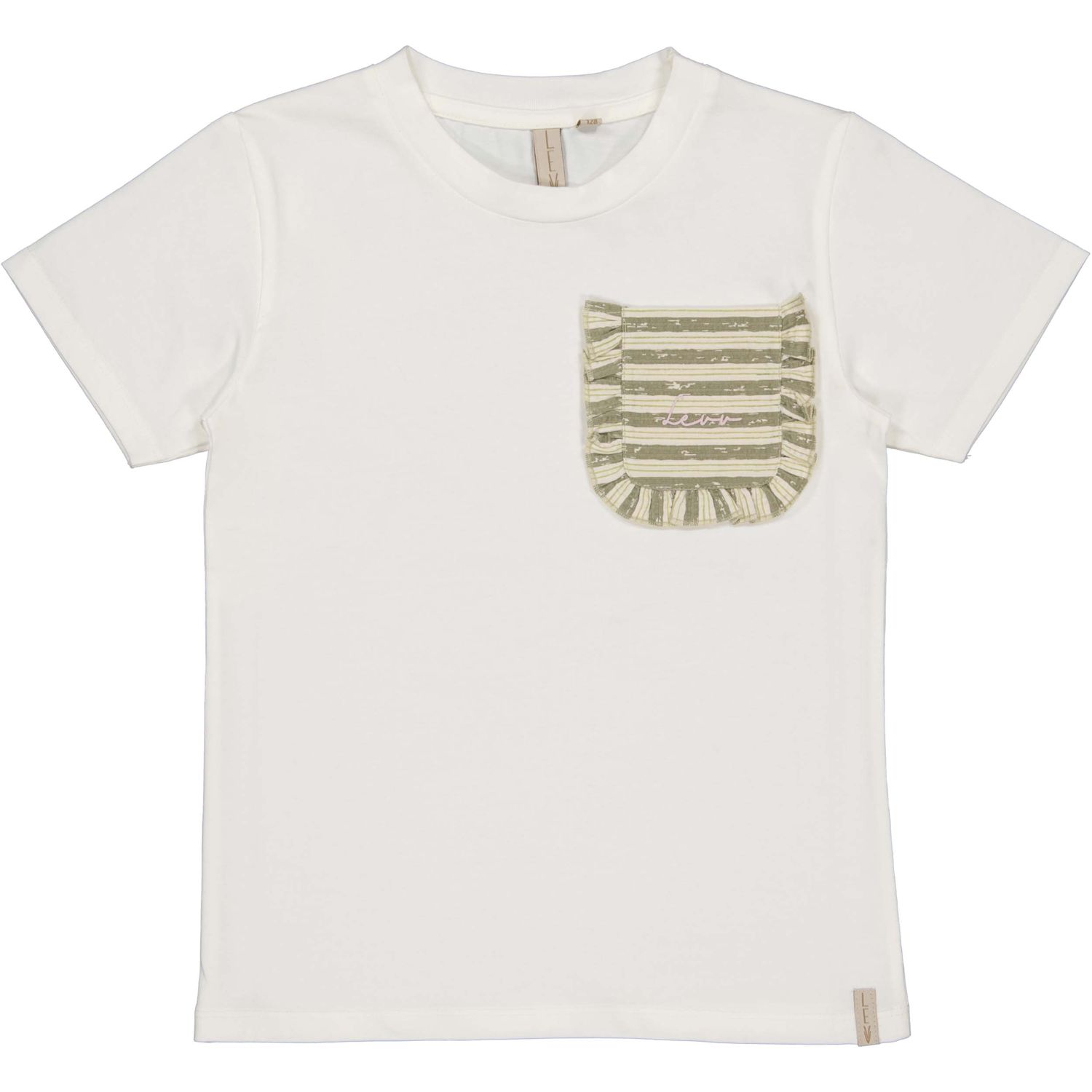 LEVV- BEIKE Shirt - T-shirt - White Marble - Girl - Meisje- meiden