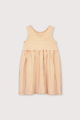 Gray Label - Sleeveless Dress GOTS Melon - Cream - meiden - Girl - Oranje jurk met strepen - peuter - kleuter 