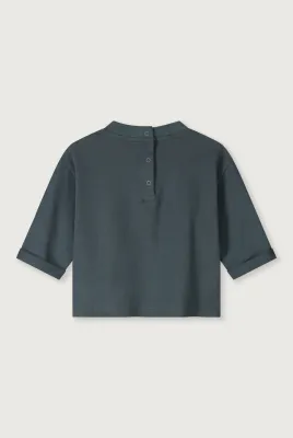 Gray Label - Baby L/S Pocket T-shirt GOTS Blue Gray - Kroelkipje - Tee - Baby- Jongen - Boy - Meisje - Girl - unisex