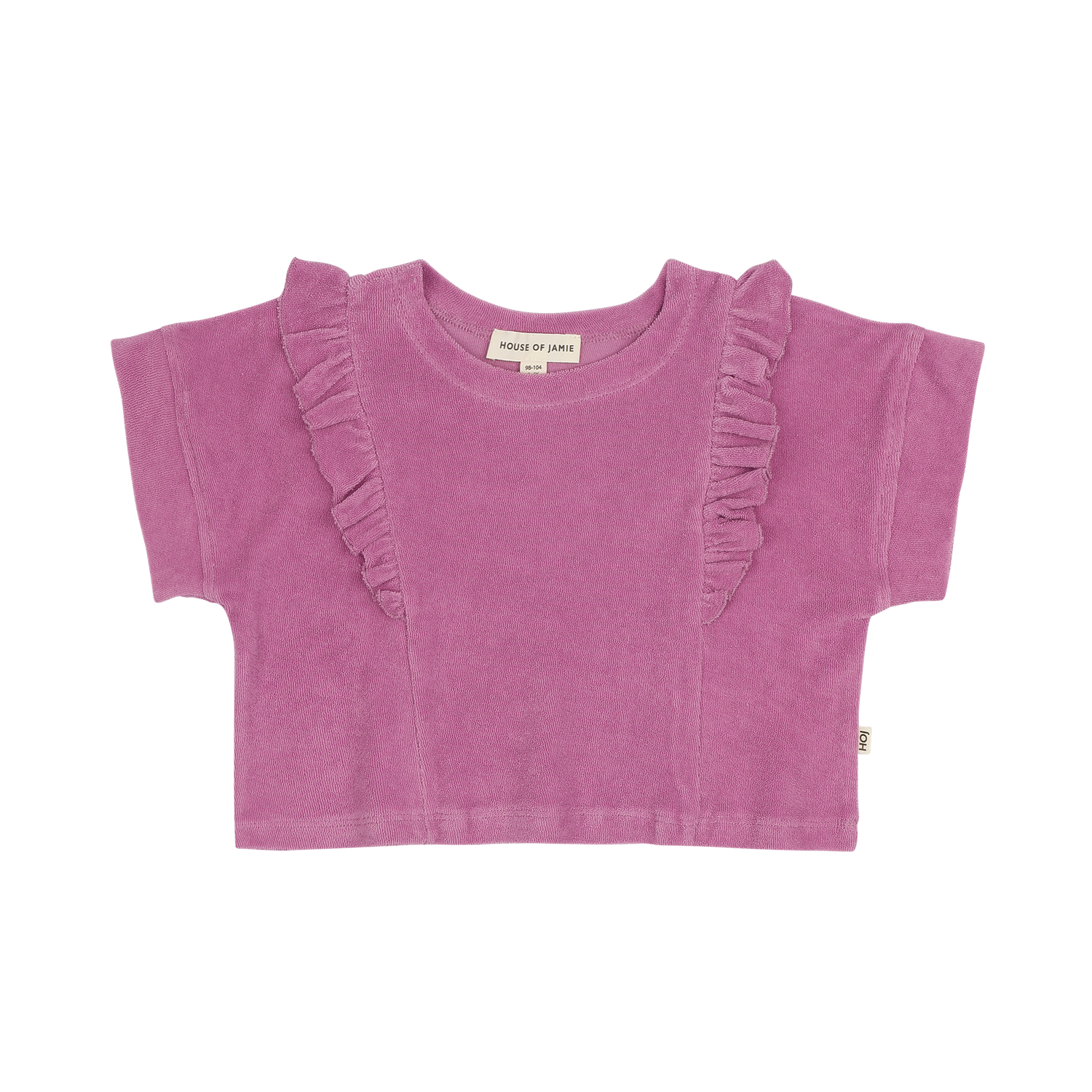 Relaxed Ruffled Tee: Violet (Terry Cotton)