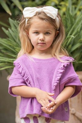 House of Jamie - Relaxed Ruffled T-shirt - Violet Tee - Girl