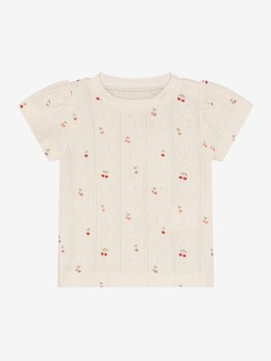 Fixoni -  T-Shirt SS Pointelle -  Sand -  Girl